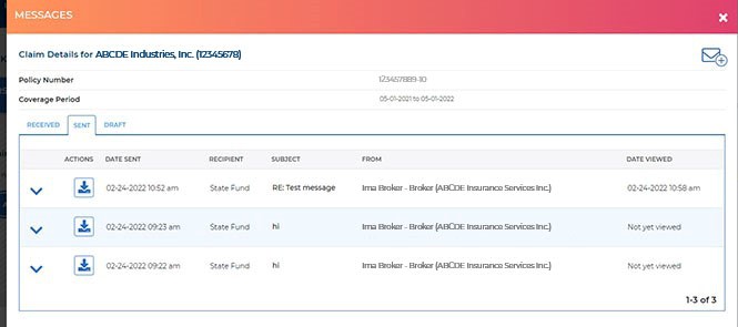 Viewing sent messages