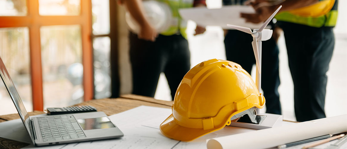 hard hat on a construction site